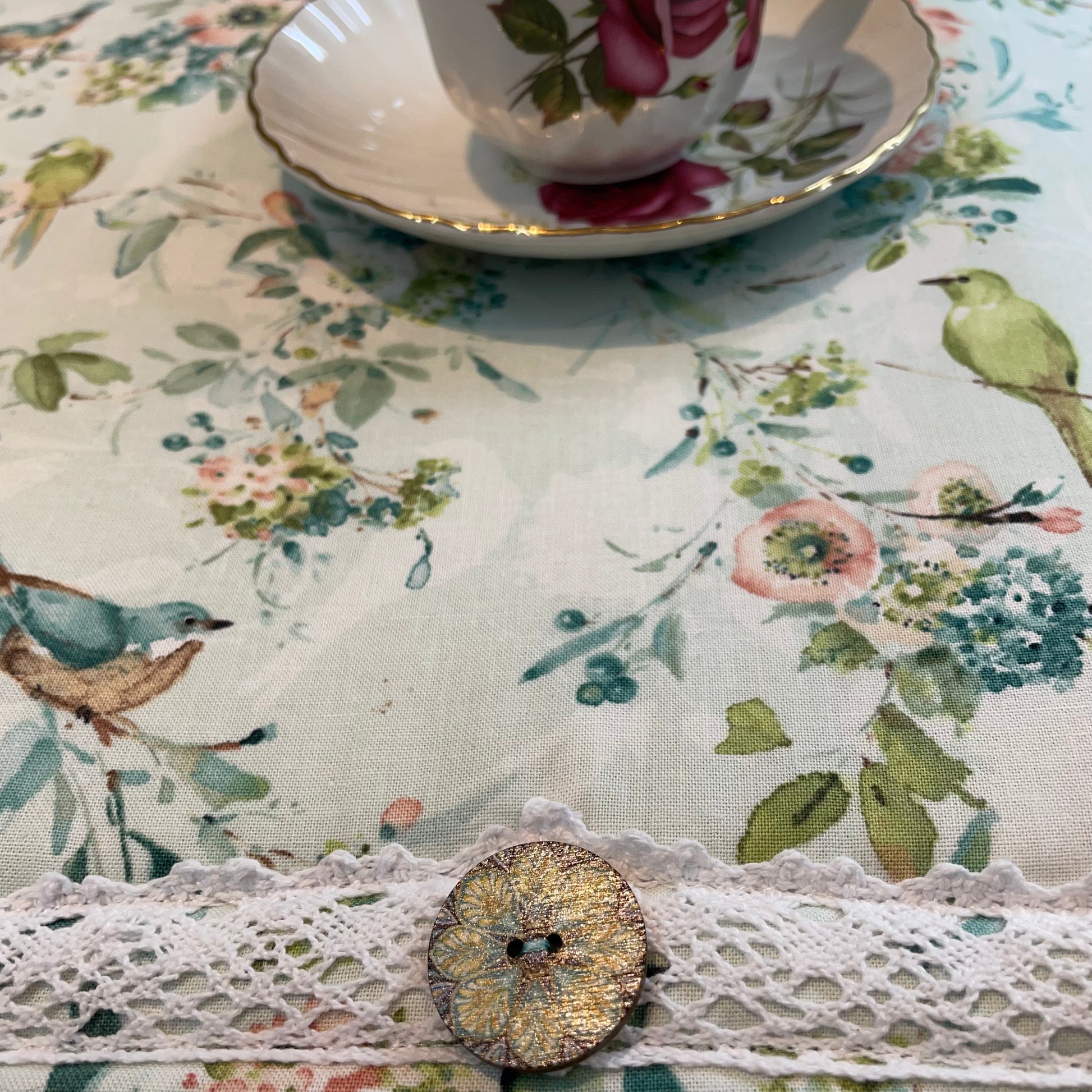 Vintage Floral Kitchen Dish Drying Mat | Floral Kitchen Linen Dish Mat - Home Stitchery Decor