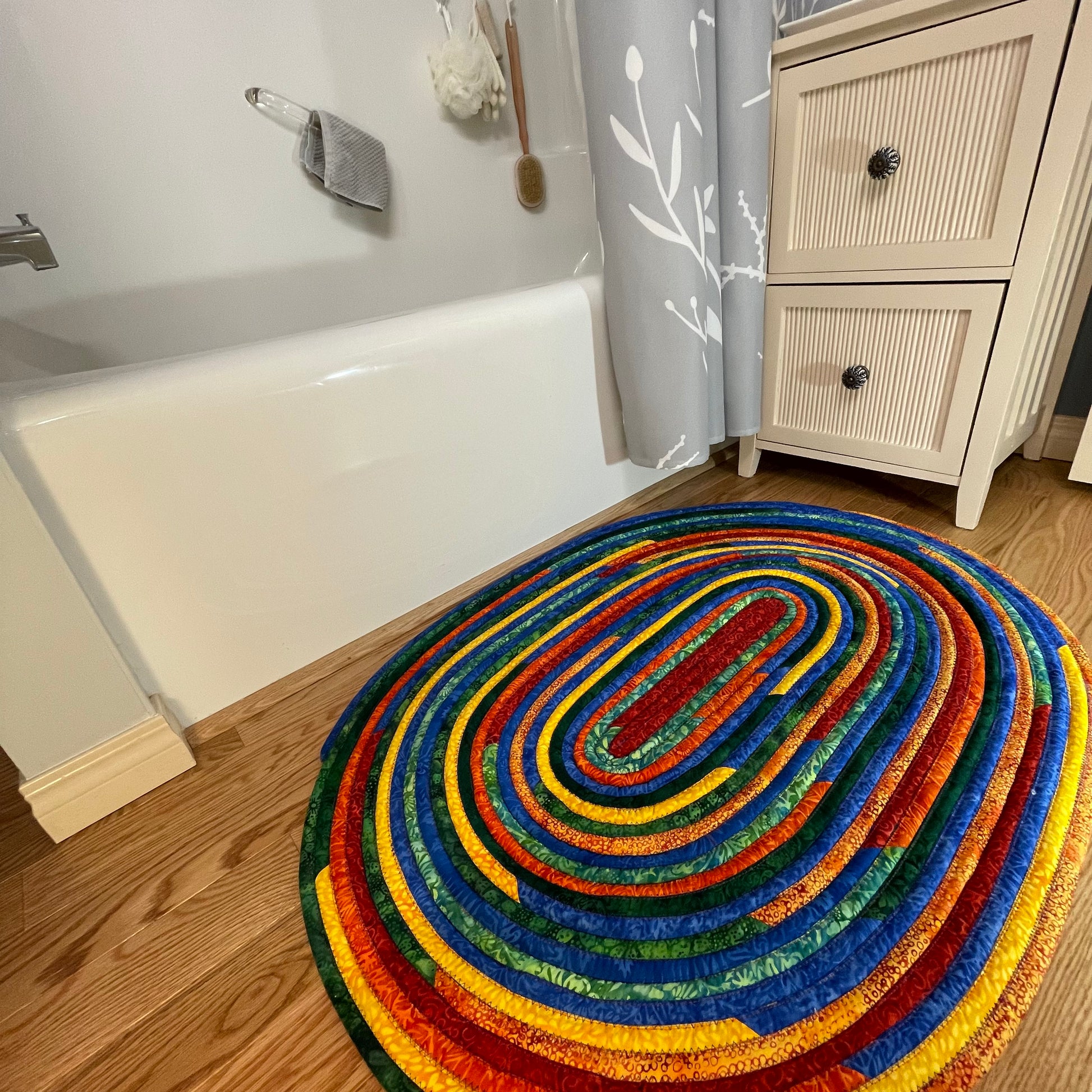 Batik JellyRoll Rug | Vibrant Batik Kitchen Accent Rugs | Luxury Bathmat - Home Stitchery Decor