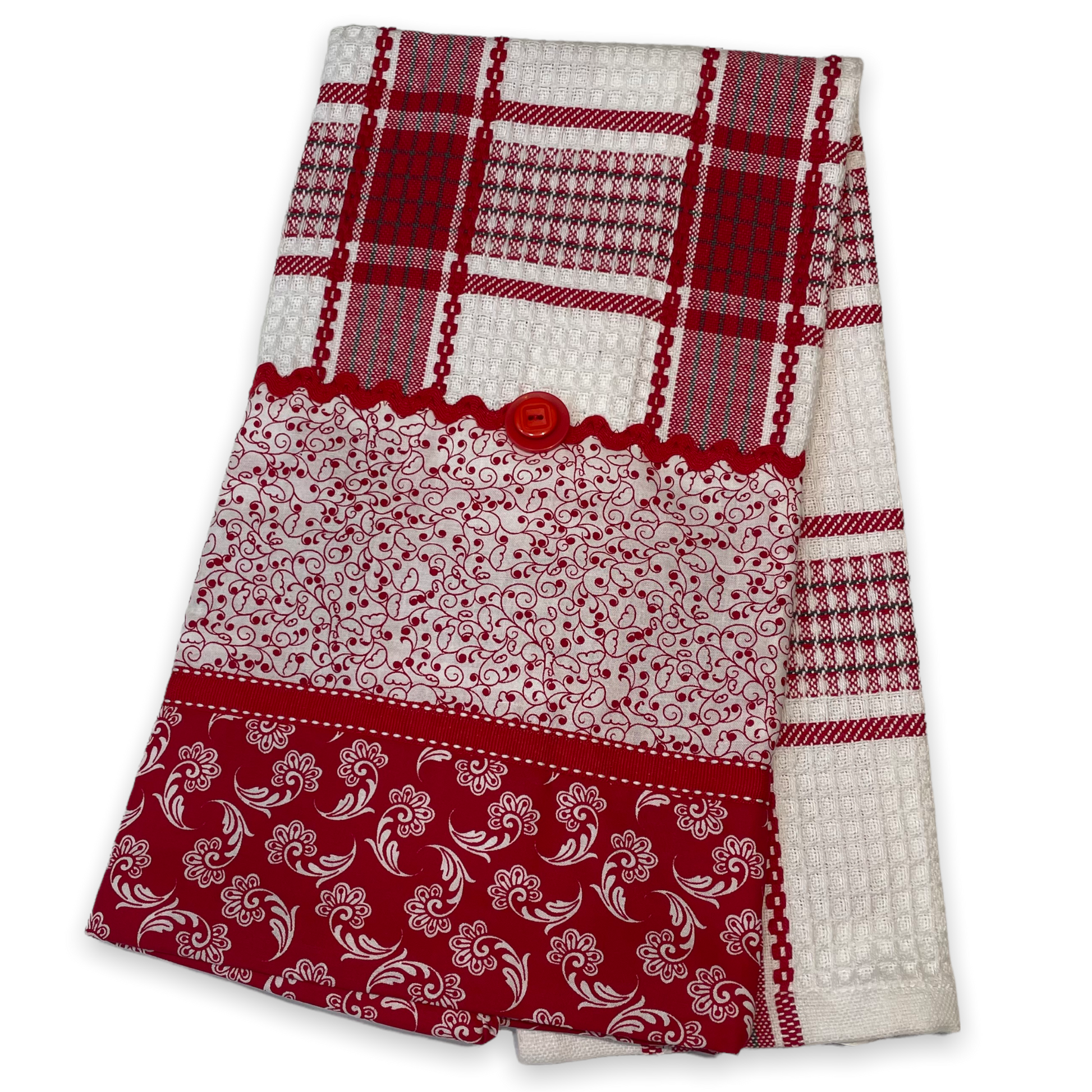 Country Red and White Dish Drying Towel. Farmhouse Tea Towel – Home  Stitchery Decor