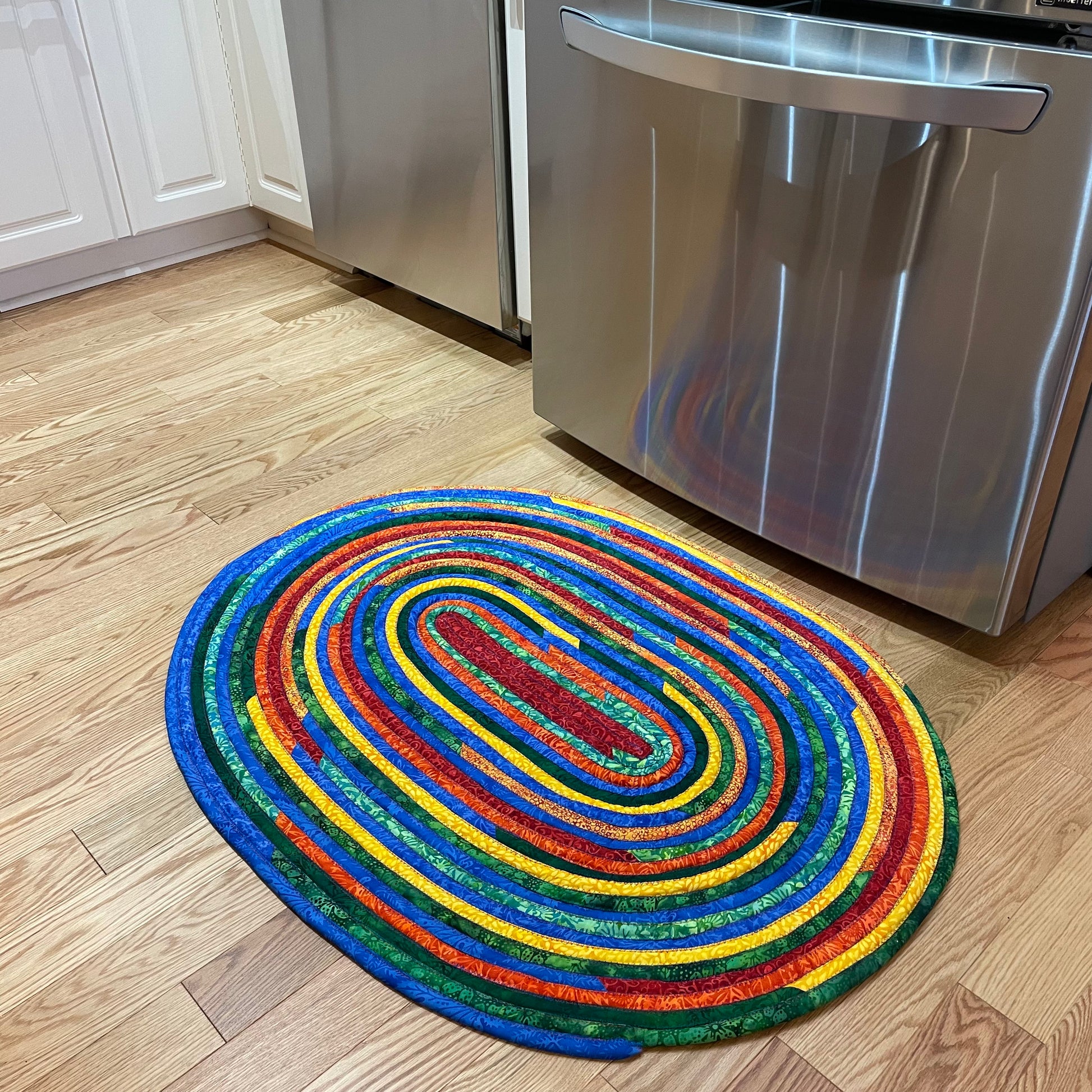 Batik JellyRoll Rug | Vibrant Batik Kitchen Accent Rugs | Luxury Bathmat - Home Stitchery Decor