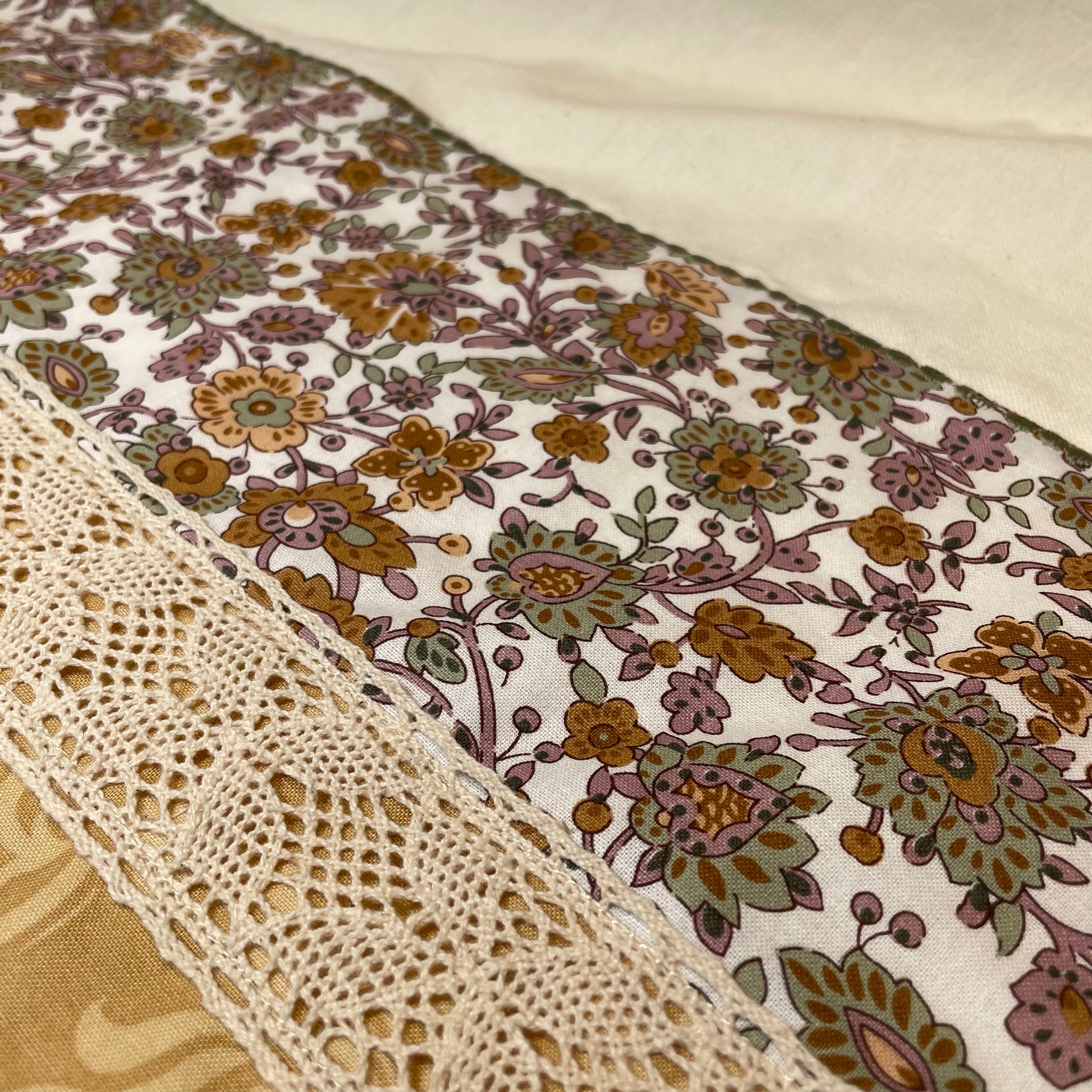 Vintage Dish Towel With Handcrafted Accents. Modern Farmhouse Tea Towel - Home Stitchery Decor