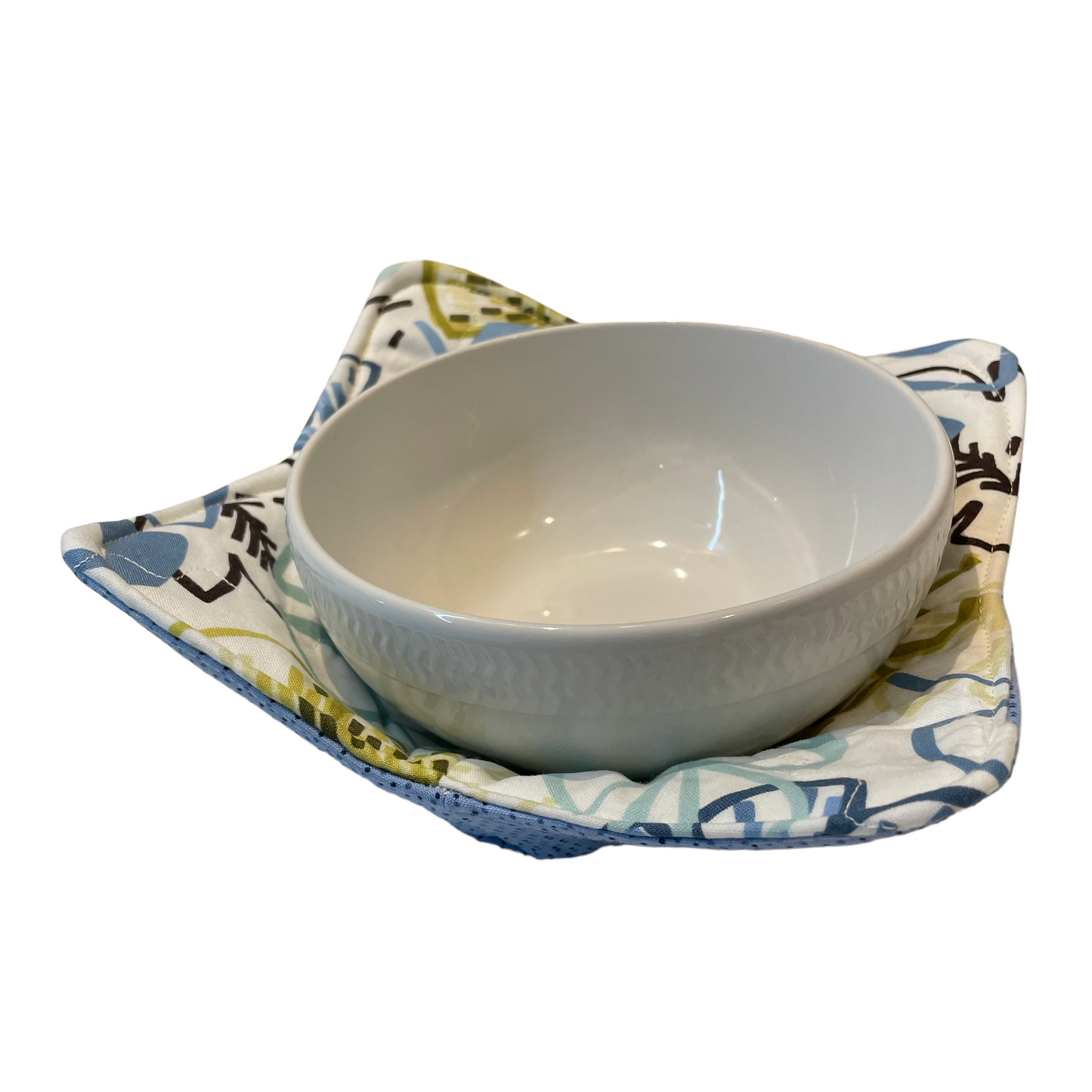 Blue Soup Bowl Cozy | Microwave Soup Bowl Cozy | Blue Soup Hugger - Home Stitchery Decor