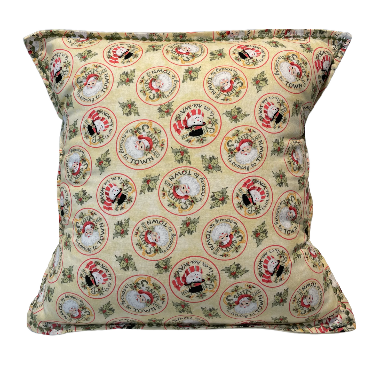 Christmas Pillow Sham, Vintage Santas and Snowmen. Insert sold Separately - Home Stitchery Decor