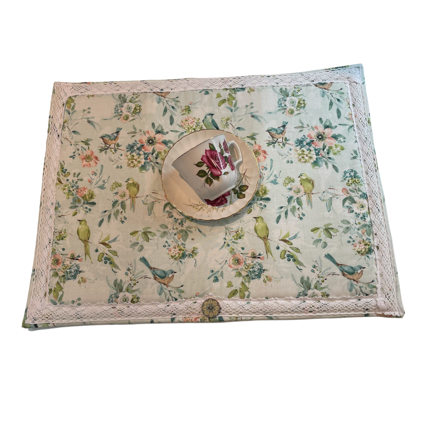 Vintage Floral Kitchen Dish Drying Mat | Floral Kitchen Linen Dish Mat - Home Stitchery Decor