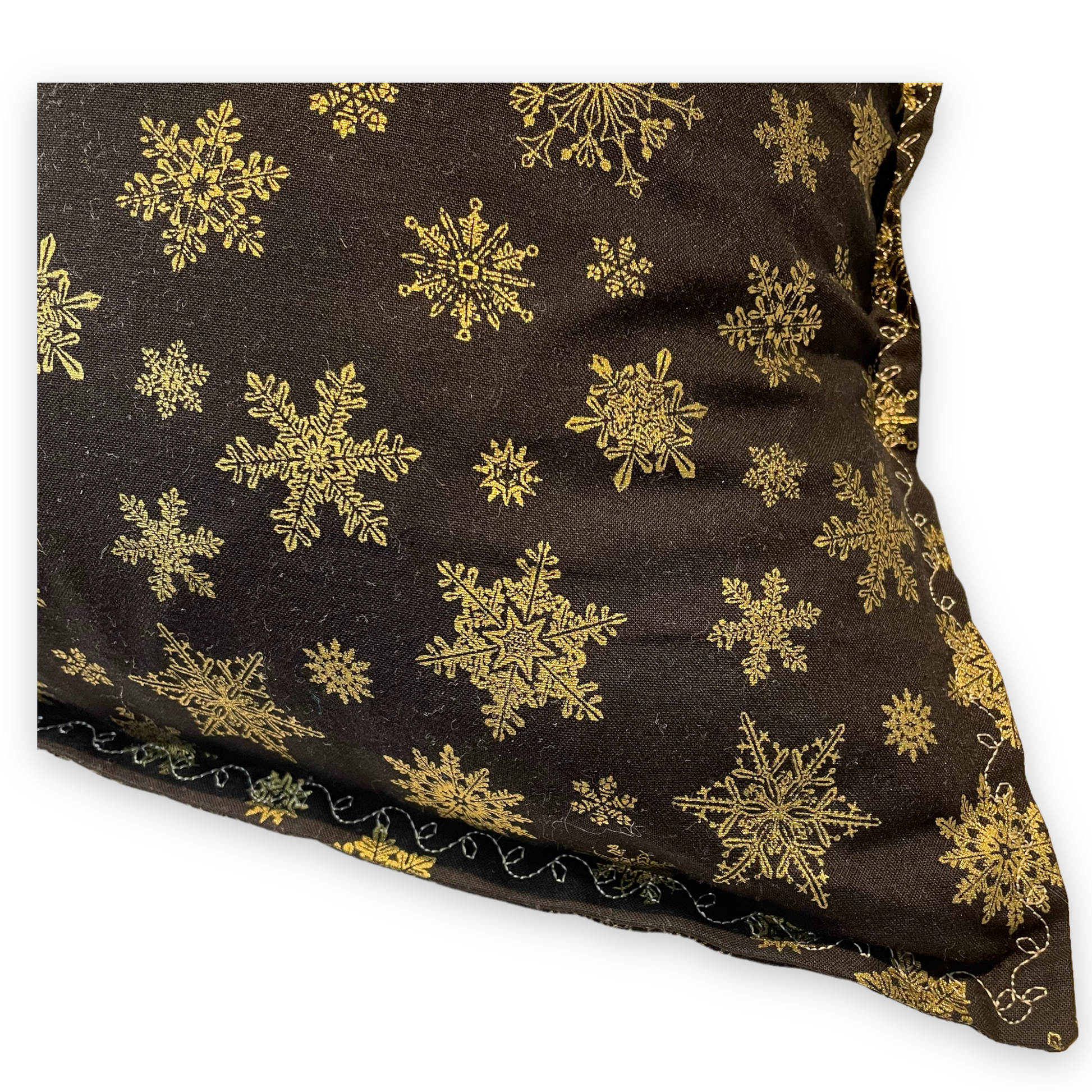 Black and Gold Christmas Pillow Sham. 1 Christmas Sham, Insert Sold Separately - Home Stitchery Decor