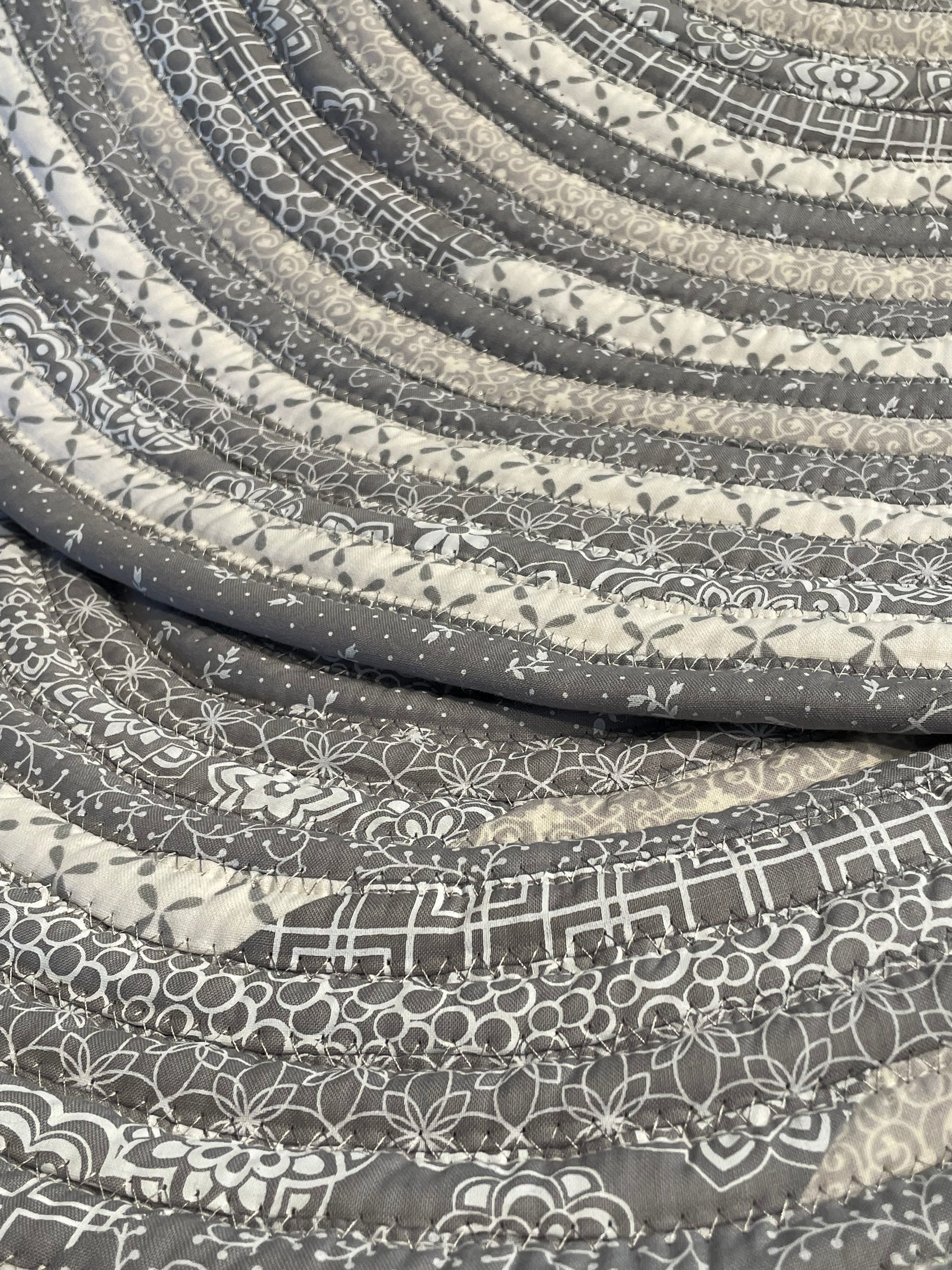 Grey and White Modern Farmhouse Kitchen Accent Rug. Can be used as a luxury bathmat, or bedside rug. Washable, Cotton and made in Canada with globally sourced supplies. Matching dish towels and shower curtains also available. Check out the Home Stitchery Decor YouTube Channel.