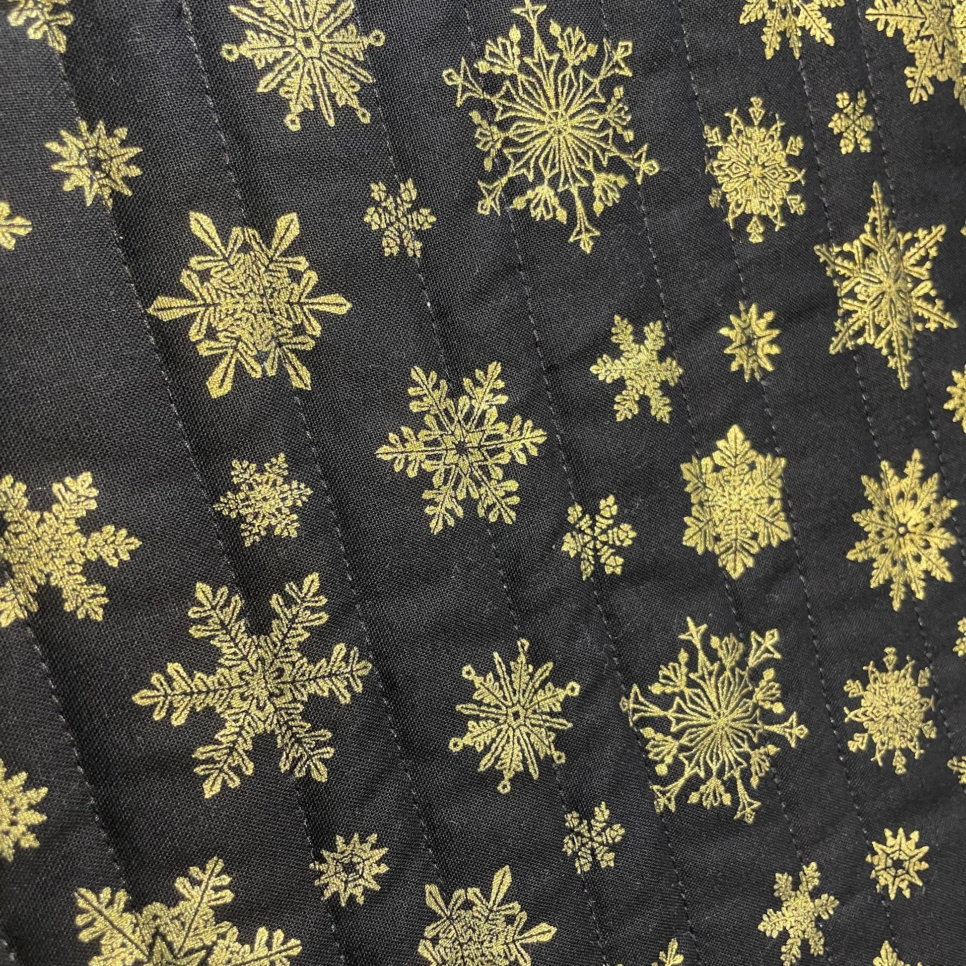 Black and Gold Snowflake Quilted Table Runner - Home Stitchery Decor