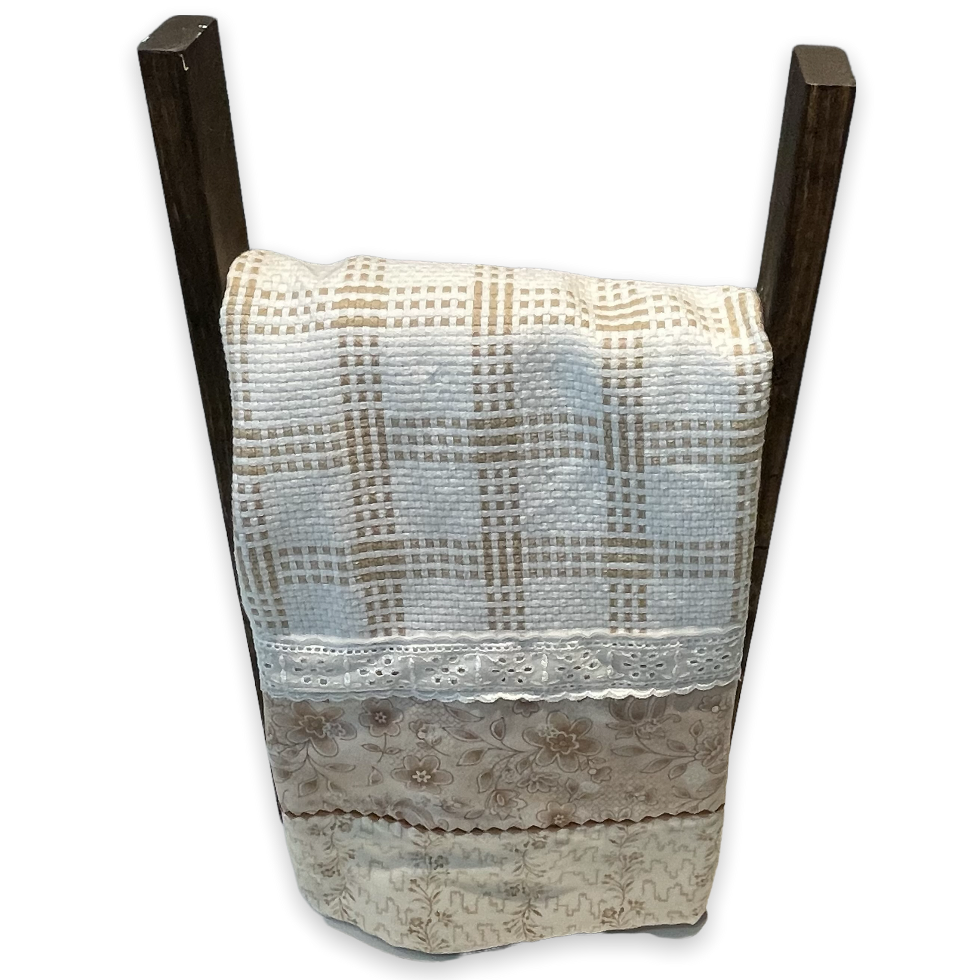Modern Farmhouse Dish Towel. Brown and Cream Farmhouse style Tea Towel - Home Stitchery Decor