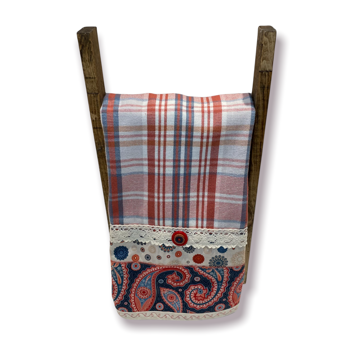 Decorative Dish Towel handcrafted by Home Stitchery Decor. Dress up your kitchen with stylish tea towels you cannot find in major stores! Shop your favorites or make your own with tutorials on the Home Stitchery Decor YouTube Channel.