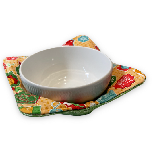 Christmas Soup Bowl Hugger, Microwave Soup Cozy, Microwave Soup Bowl Hugger - Home Stitchery Decor