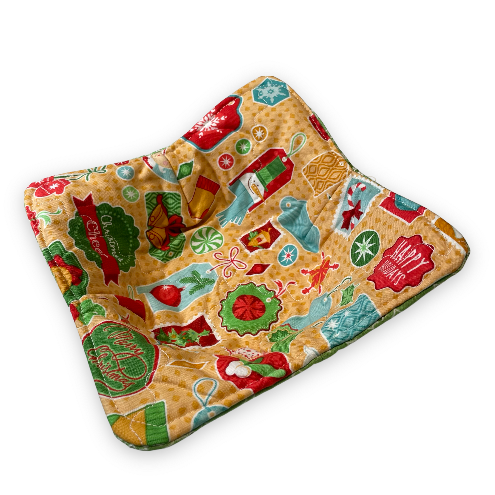 Christmas Soup Bowl Hugger, Microwave Soup Cozy, Microwave Soup Bowl Hugger - Home Stitchery Decor