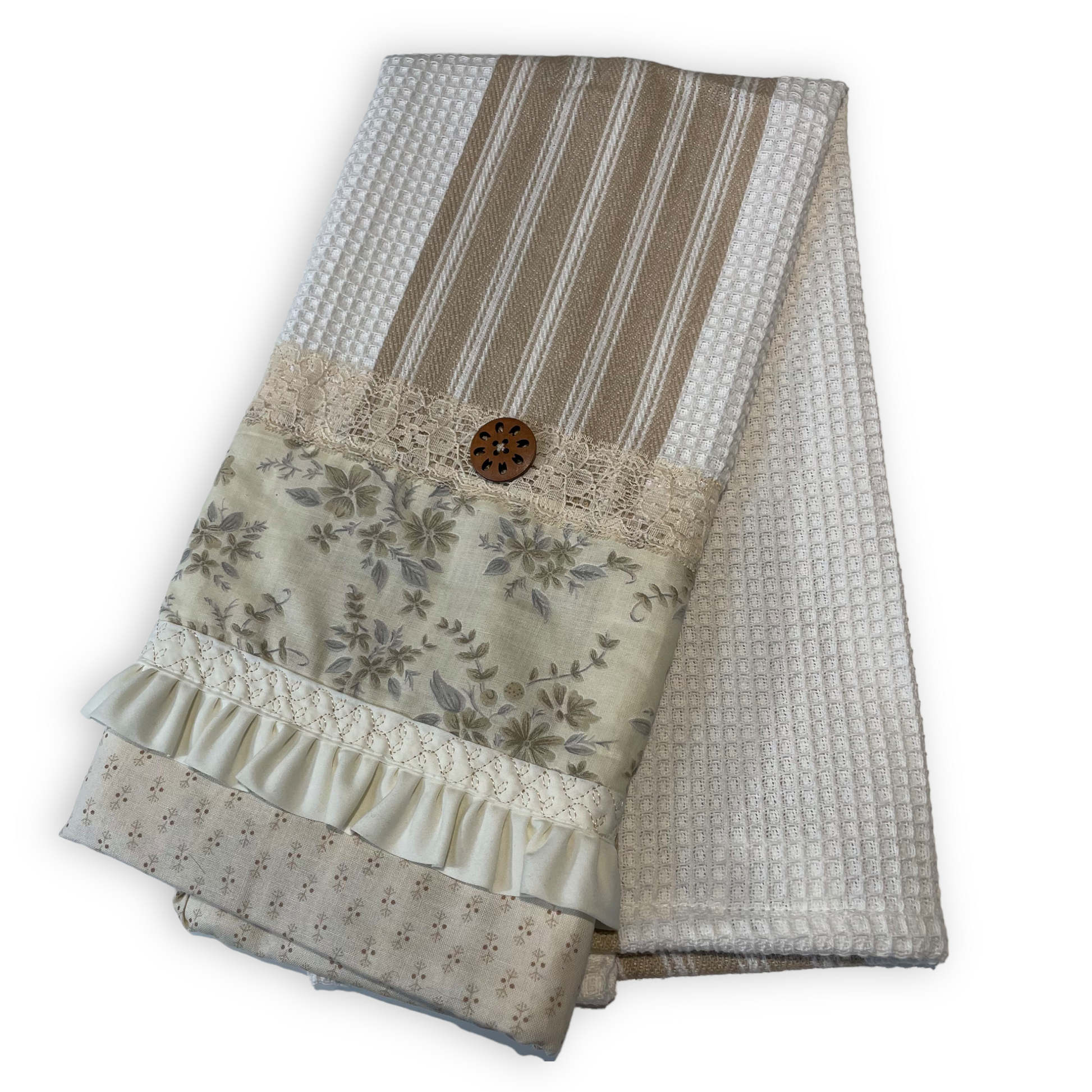 Vintage Farmhouse Kitchen Dish Towel, Farmhouse Tea Towel - Home Stitchery Decor
