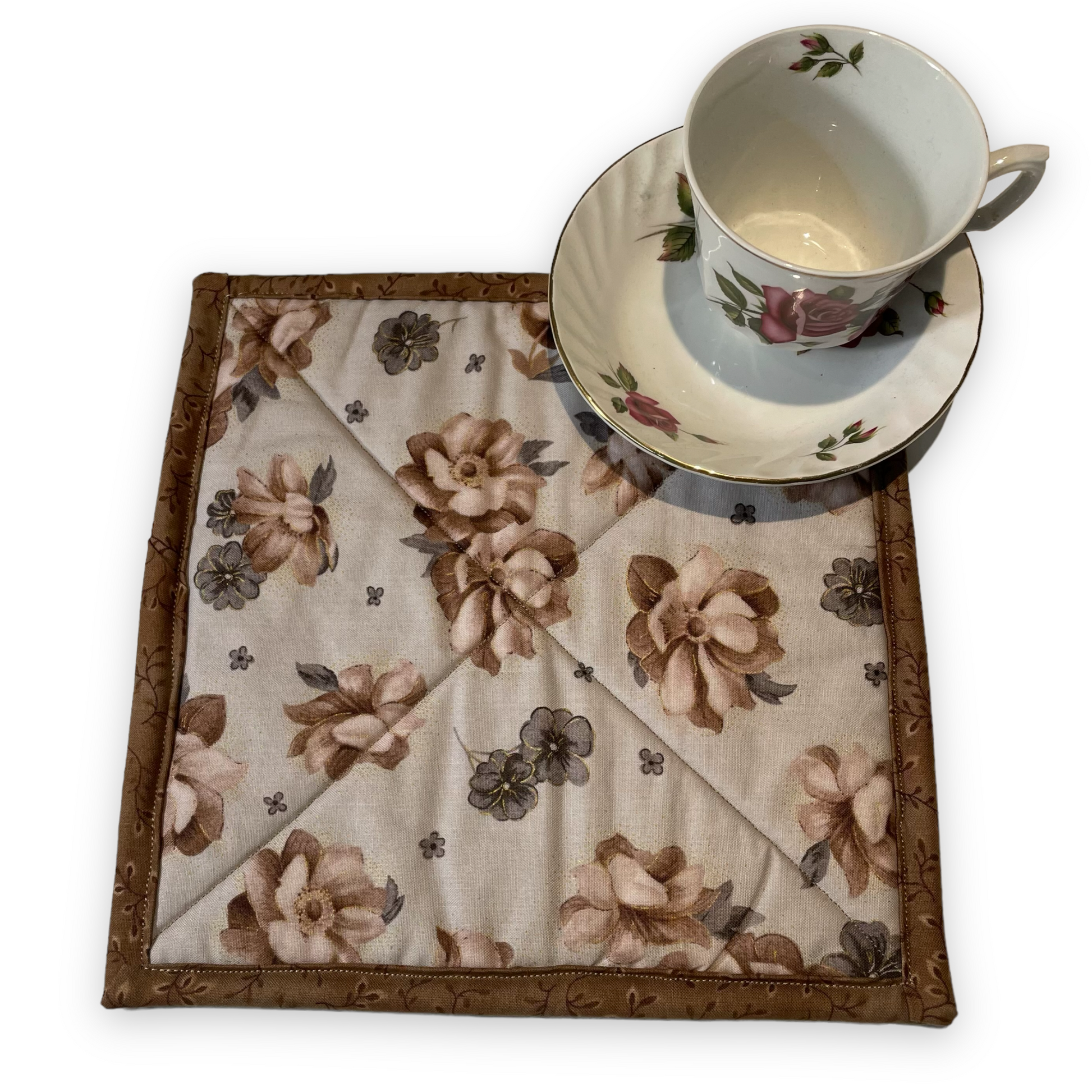 Brown Flower Pot Holder - Home Stitchery Decor