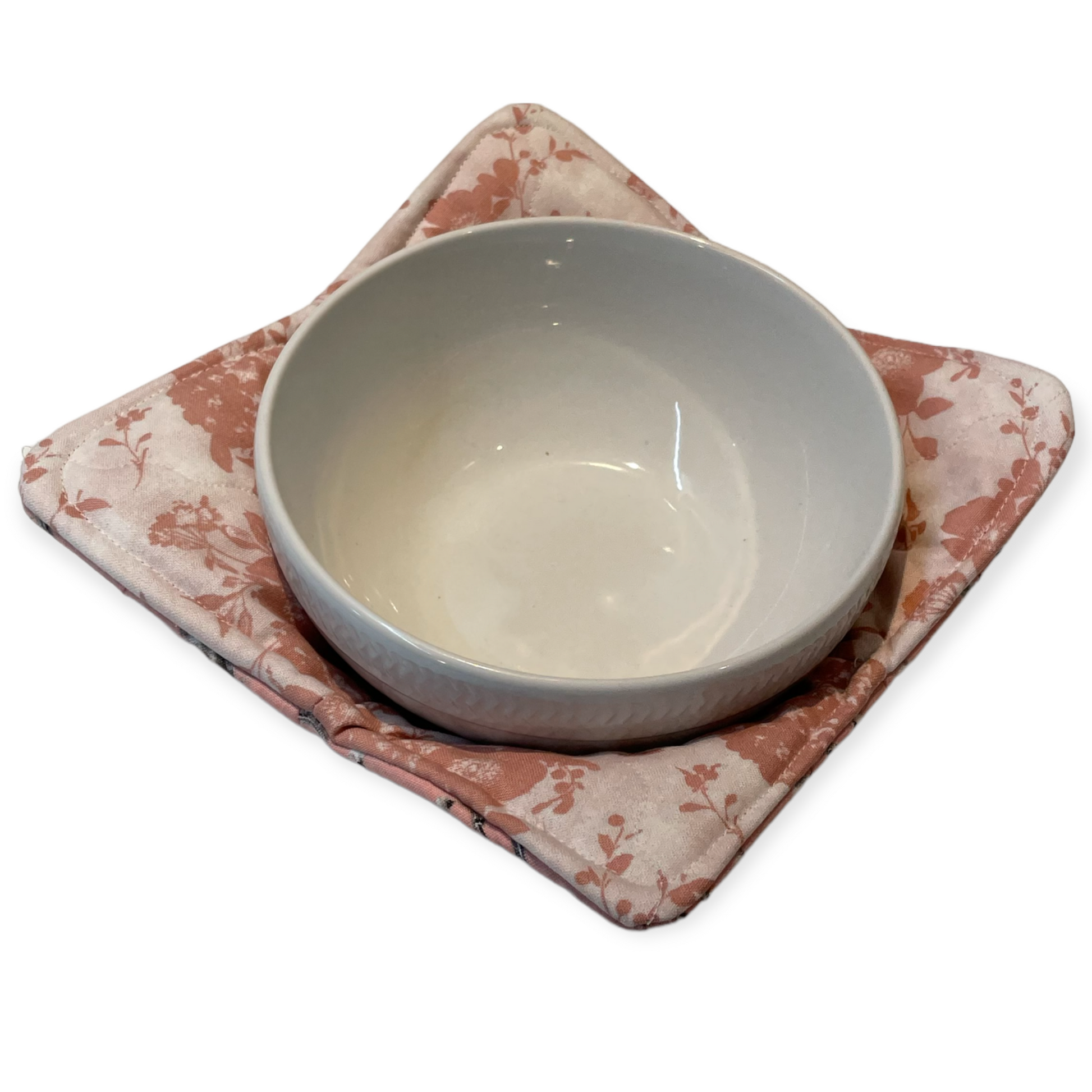 Pink and Black Soup Bowl Cozy - Home Stitchery Decor