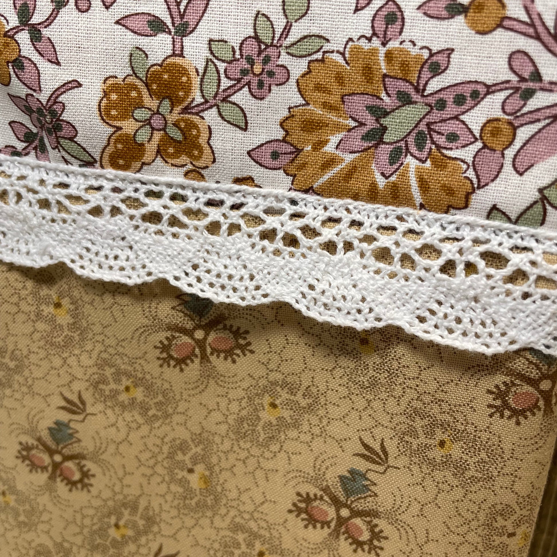 Orange and Cream Vintage Dish Towel. Modern Farmhouse Kitchen Tea Towel - Home Stitchery Decor