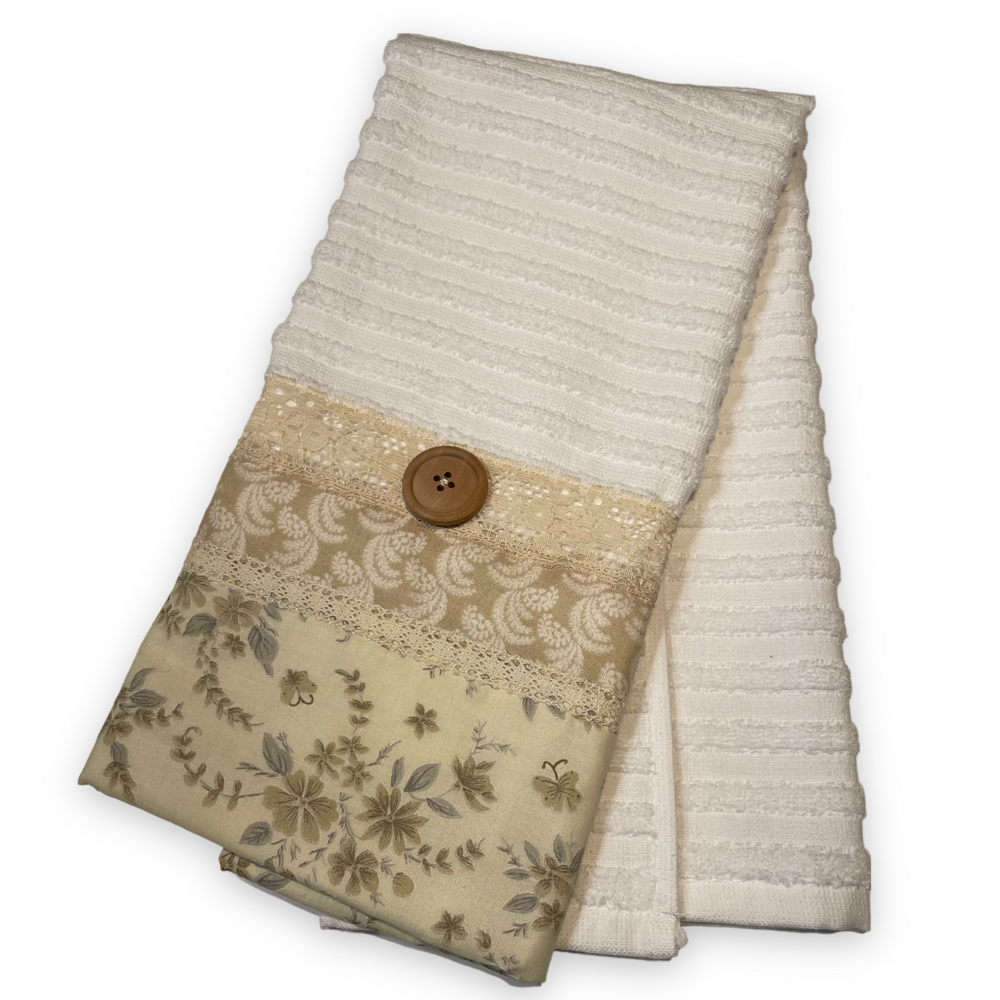 Cute Vintage Farmhouse Kitchen Dish Towel, Decorative Farmhouse Tea Towel - Home Stitchery Decor