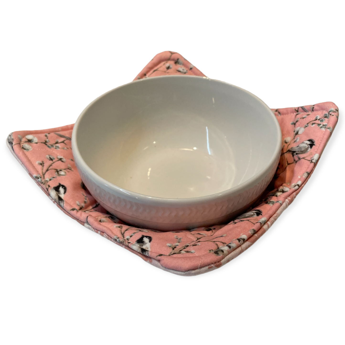 Pink and Black Soup Bowl Cozy - Home Stitchery Decor