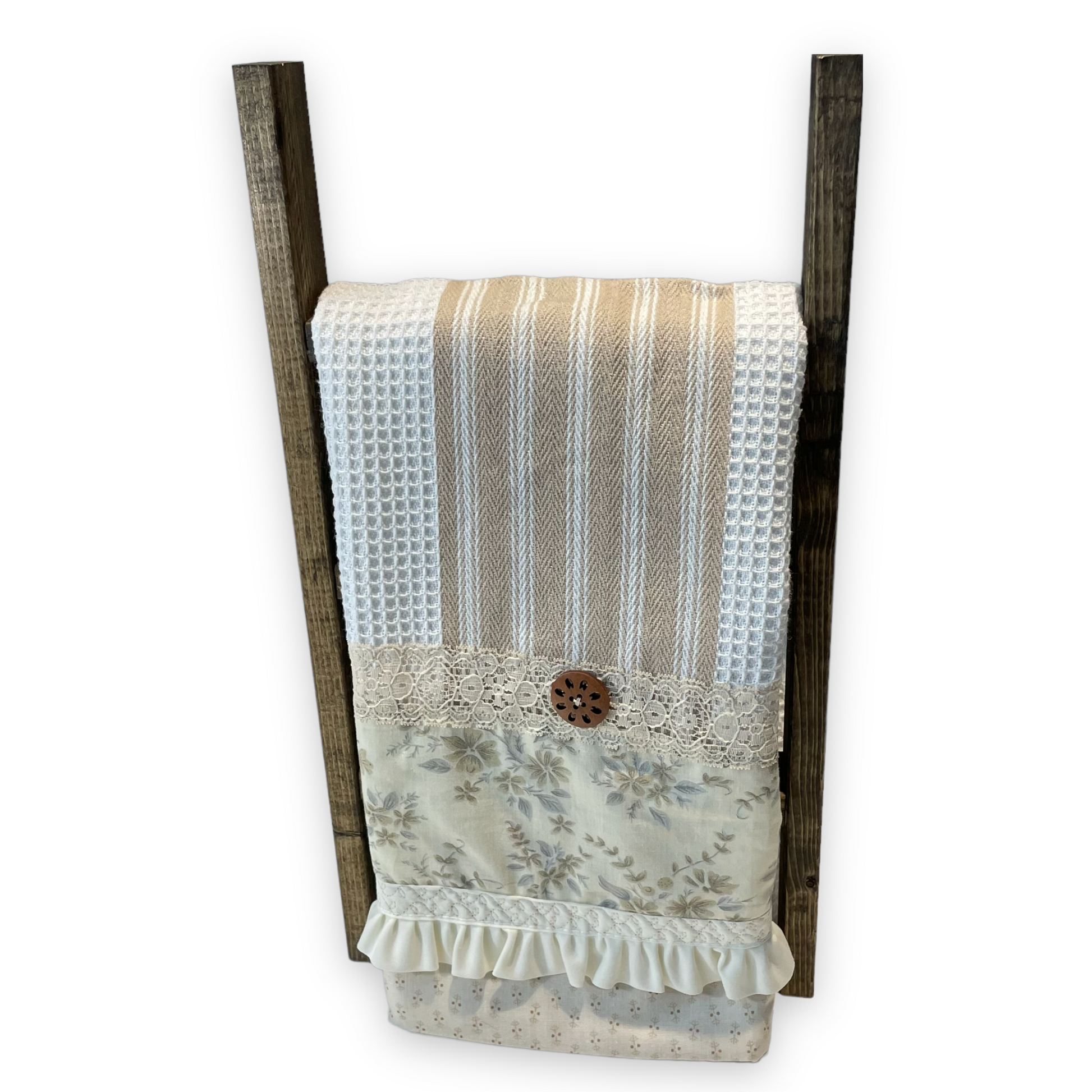Vintage Farmhouse Kitchen Dish Towel, Farmhouse Tea Towel - Home Stitchery Decor