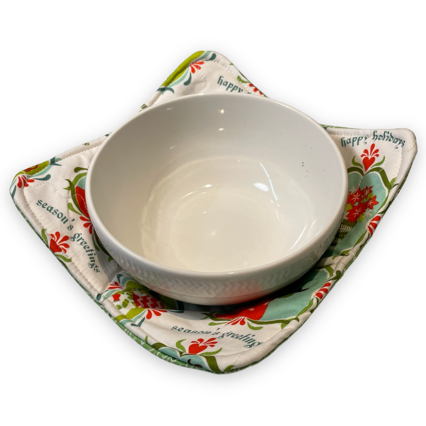 Christmas Soup Bowl Hugger, Soup Cozy, Microwave Soup Hugger - Home Stitchery Decor