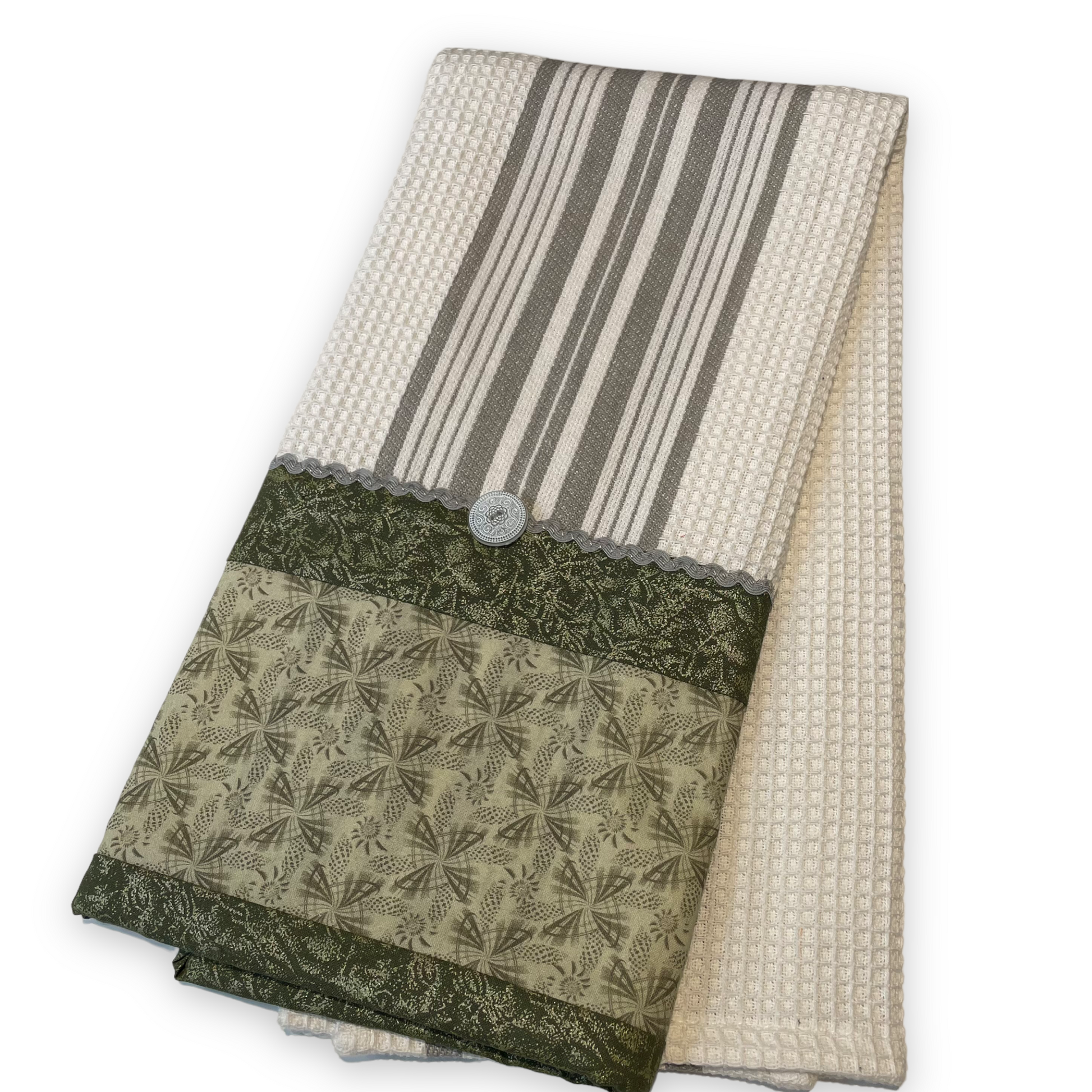 Handcrafted Modern Farmhouse Tea Towel. Oversized Dish Towel For Kitchen - Home Stitchery Decor