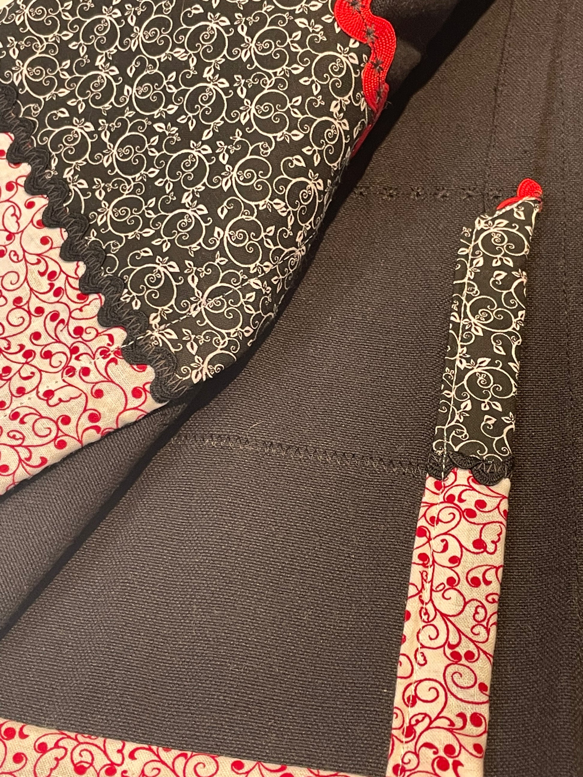 Red And Black Handmade Dish Towel | Kitchen Tea Towel - Home Stitchery Decor