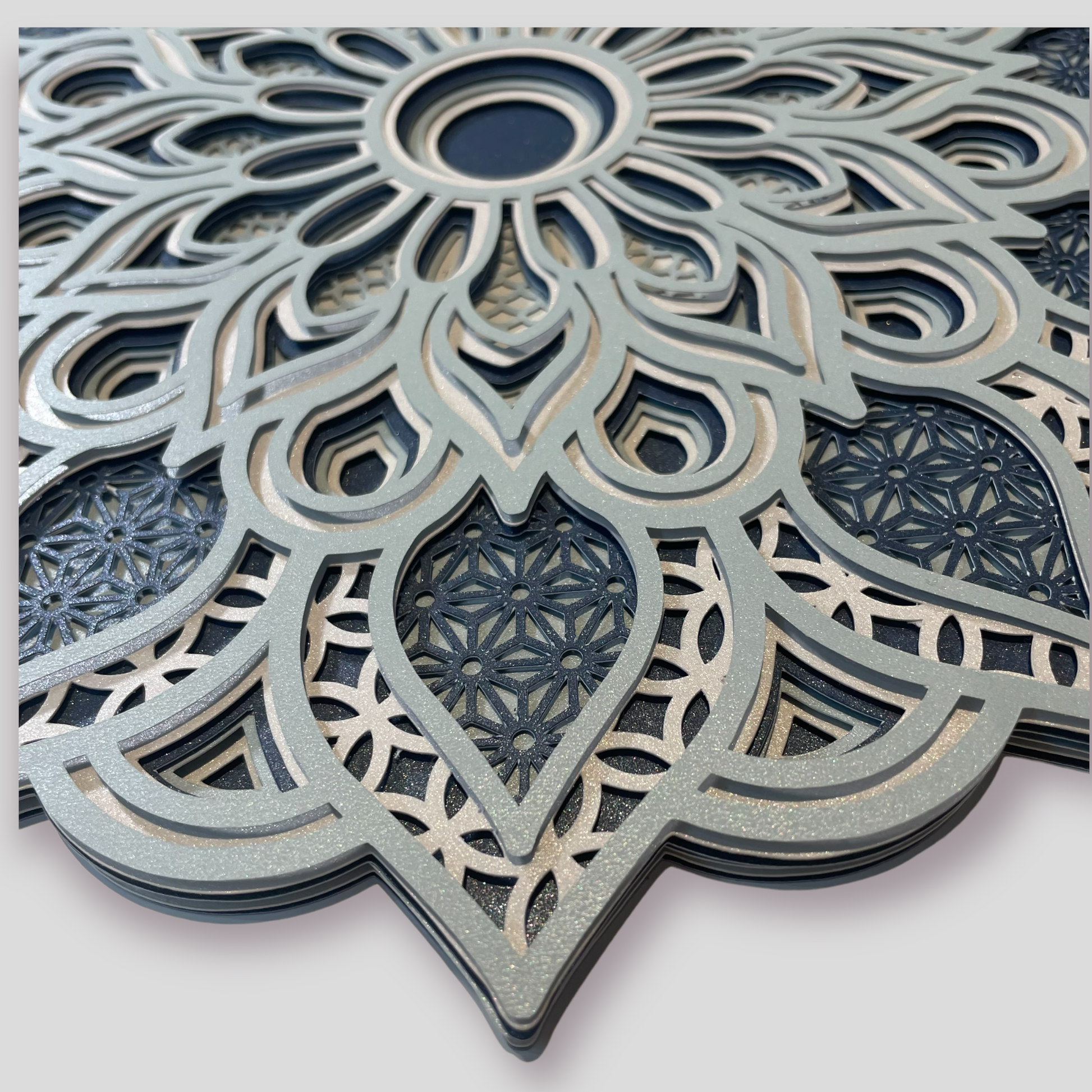 Paper craft 3d layered Mandala instant download design by Home Stitchery Decor. 