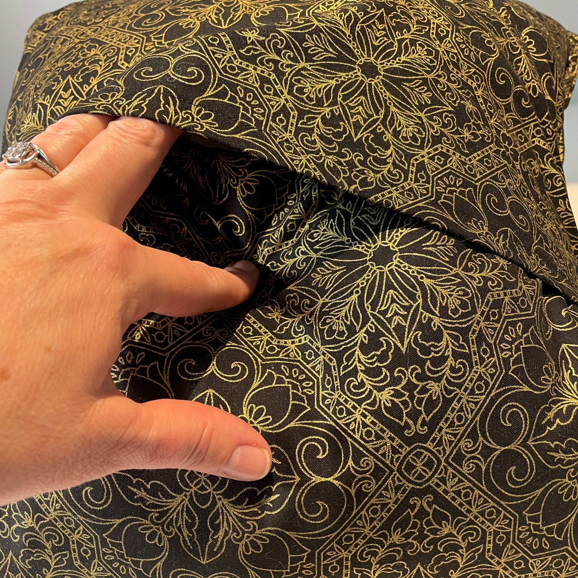 Black and Gold Christmas Pillow Sham. 1 Christmas Sham, Insert Sold Separately - Home Stitchery Decor