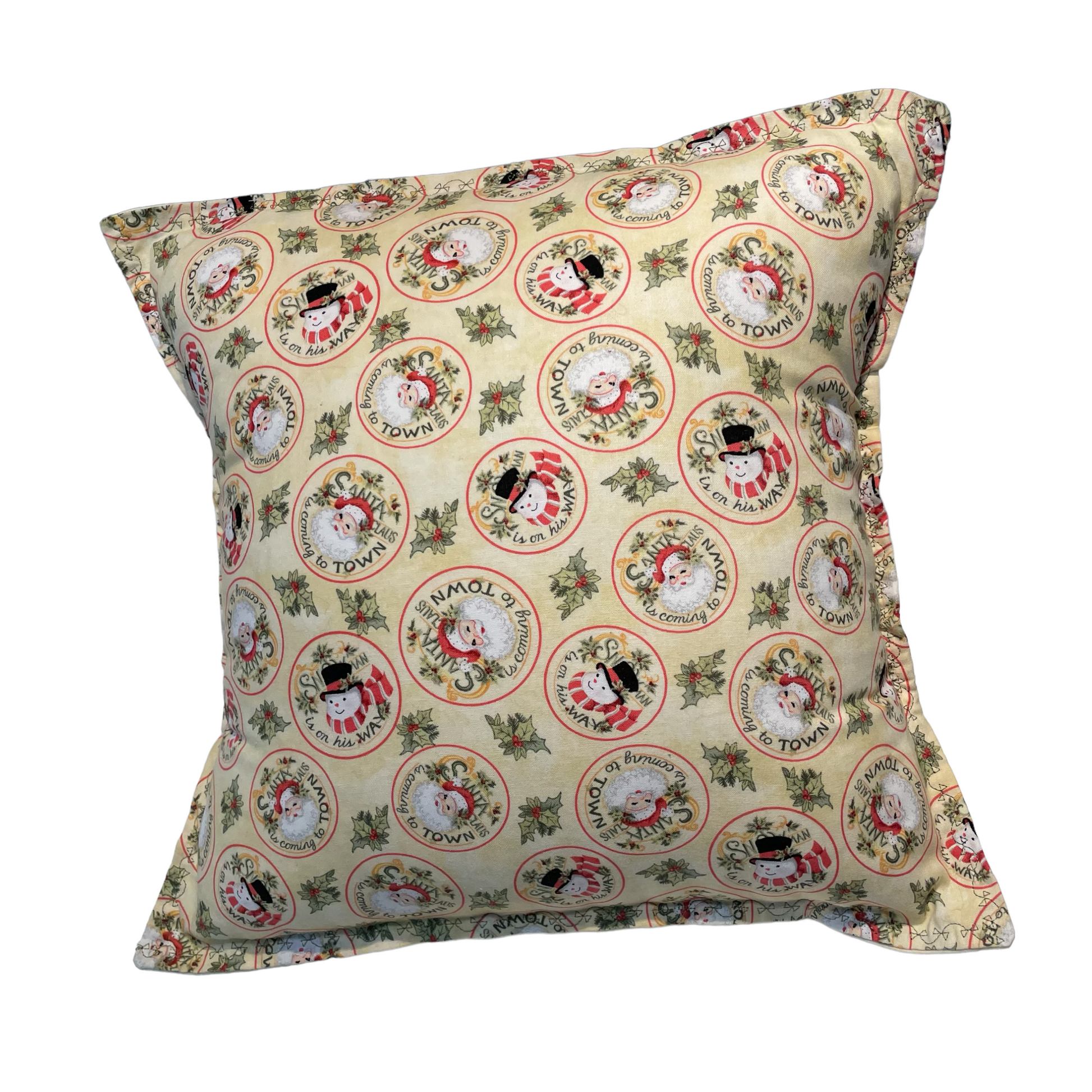 Retro Santa and Snowman Pillow Sham, Insert Sold Separately - Home Stitchery Decor