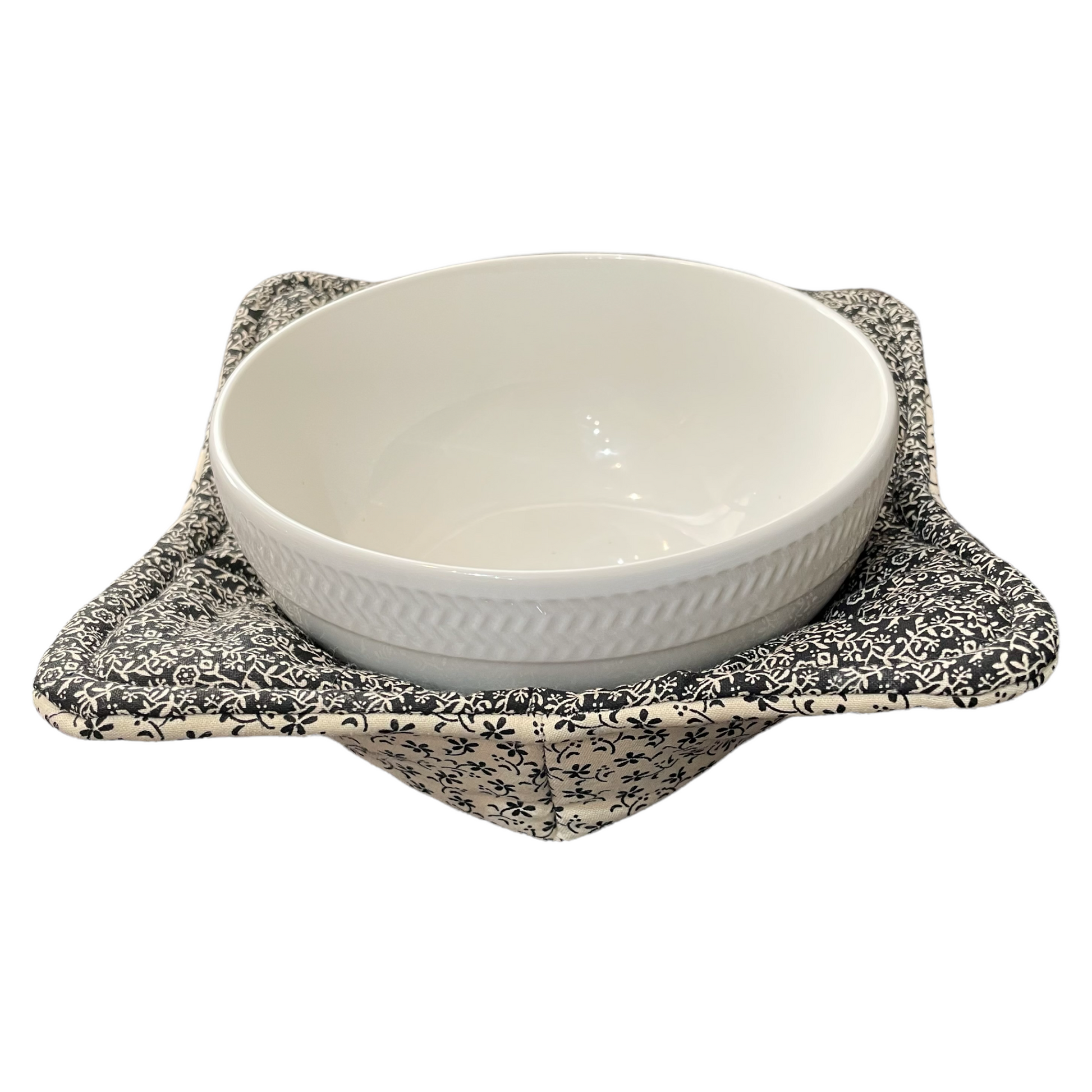 Learn to sew a Microwave Soup Bowl Cozy with easy step by step instructions and video tutorial. Part of a collection of mix and match farmhouse decor. Shop the look and watch sewing tutorials on the Home Stitchery Decor YouTube Channel