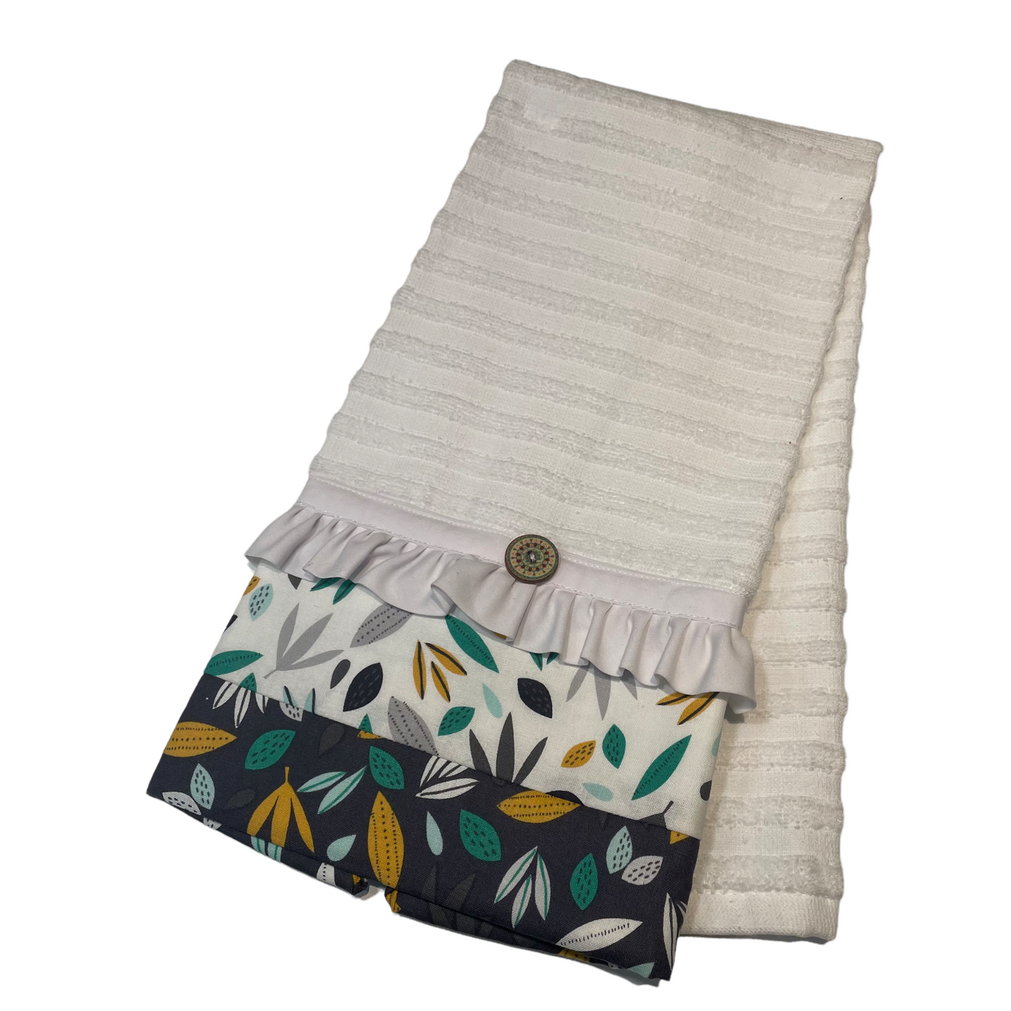White Dish Towel. White Kitchen Tea Towel. Decorative Kitchen Towel. - Home Stitchery Decor