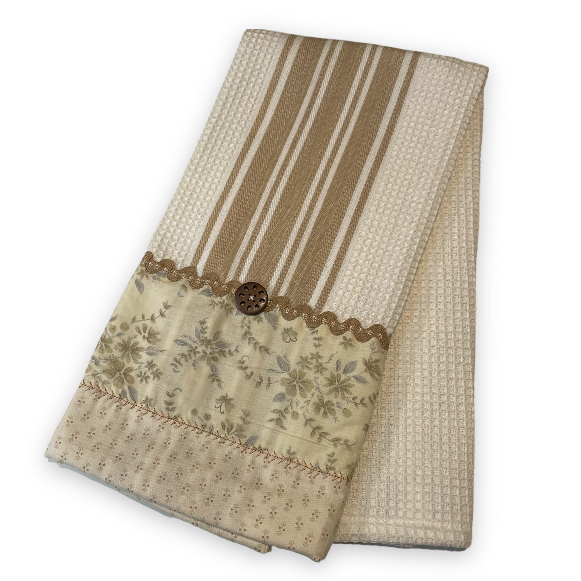 Vintage Farmhouse Kitchen Tea Towel, Farmhouse Dish Towel - Home Stitchery Decor