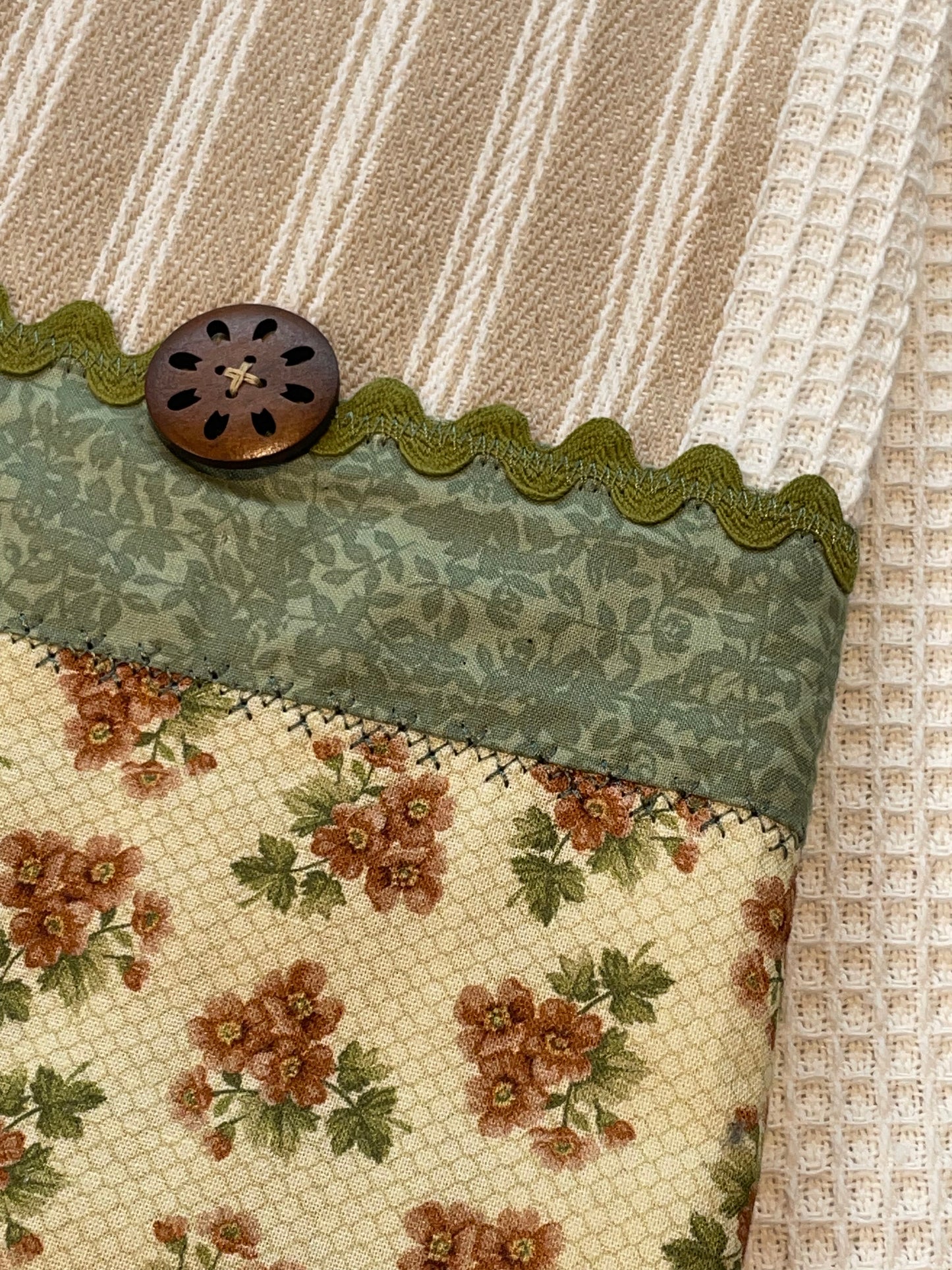 Orange and Grey Country Kitchen Dish Towel | Cute Handmade Modern Farmhouse Tea Towel - Home Stitchery Decor