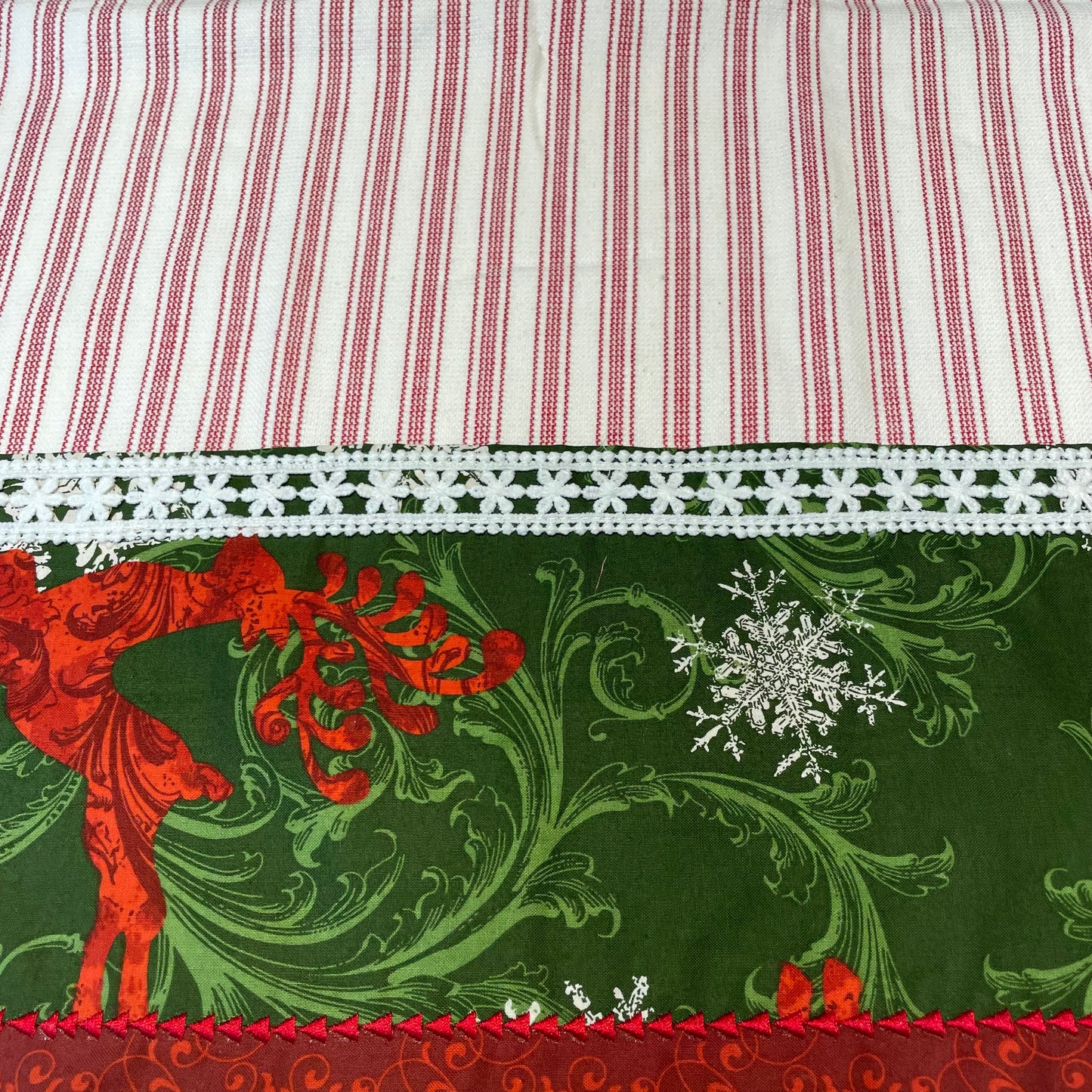 Christmas Dish Towels, Christmas Kitchen Tea Towel. - Home Stitchery Decor