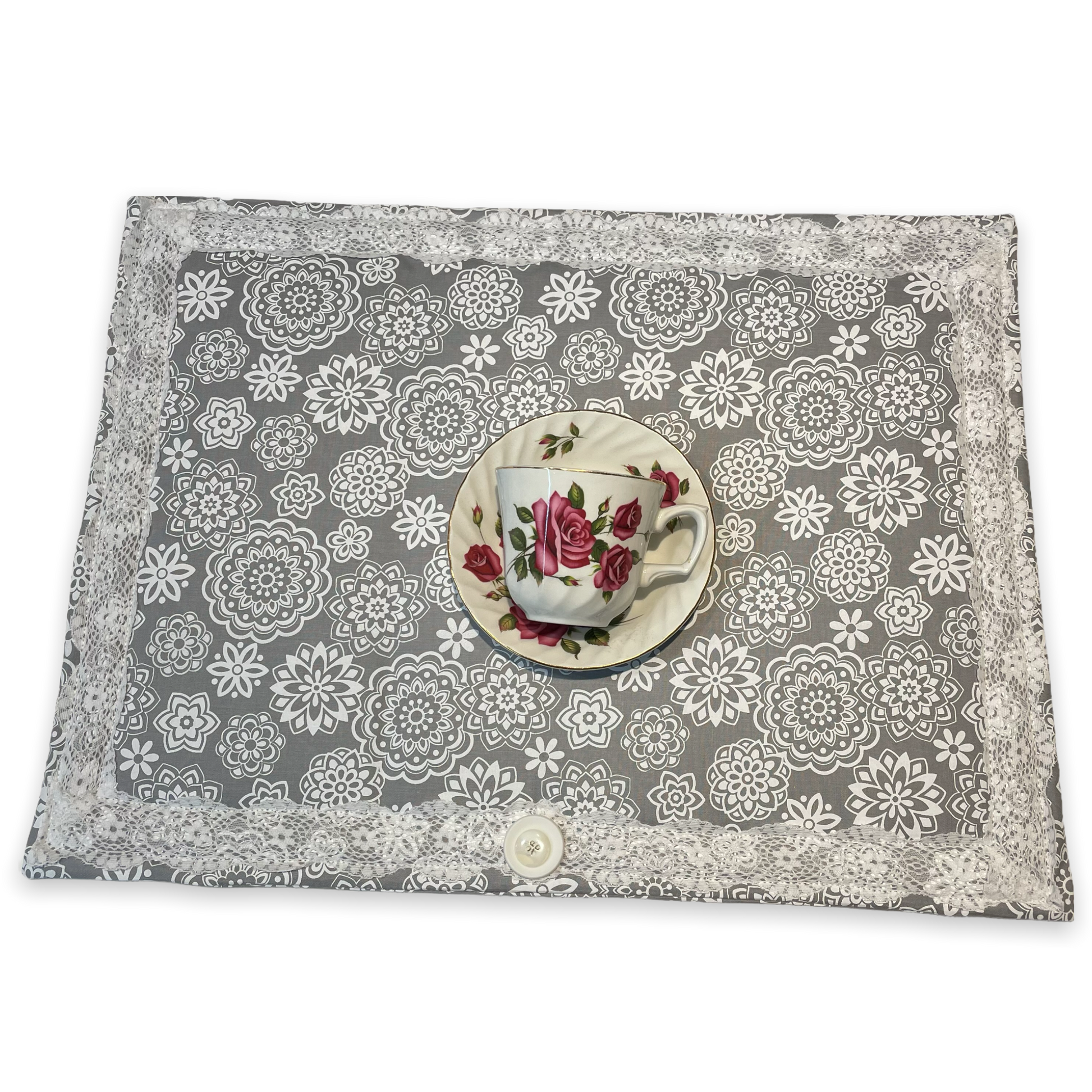 Grey Mandala Print Dish Drying Mat. Kitchen Dish Mat. - Home Stitchery Decor
