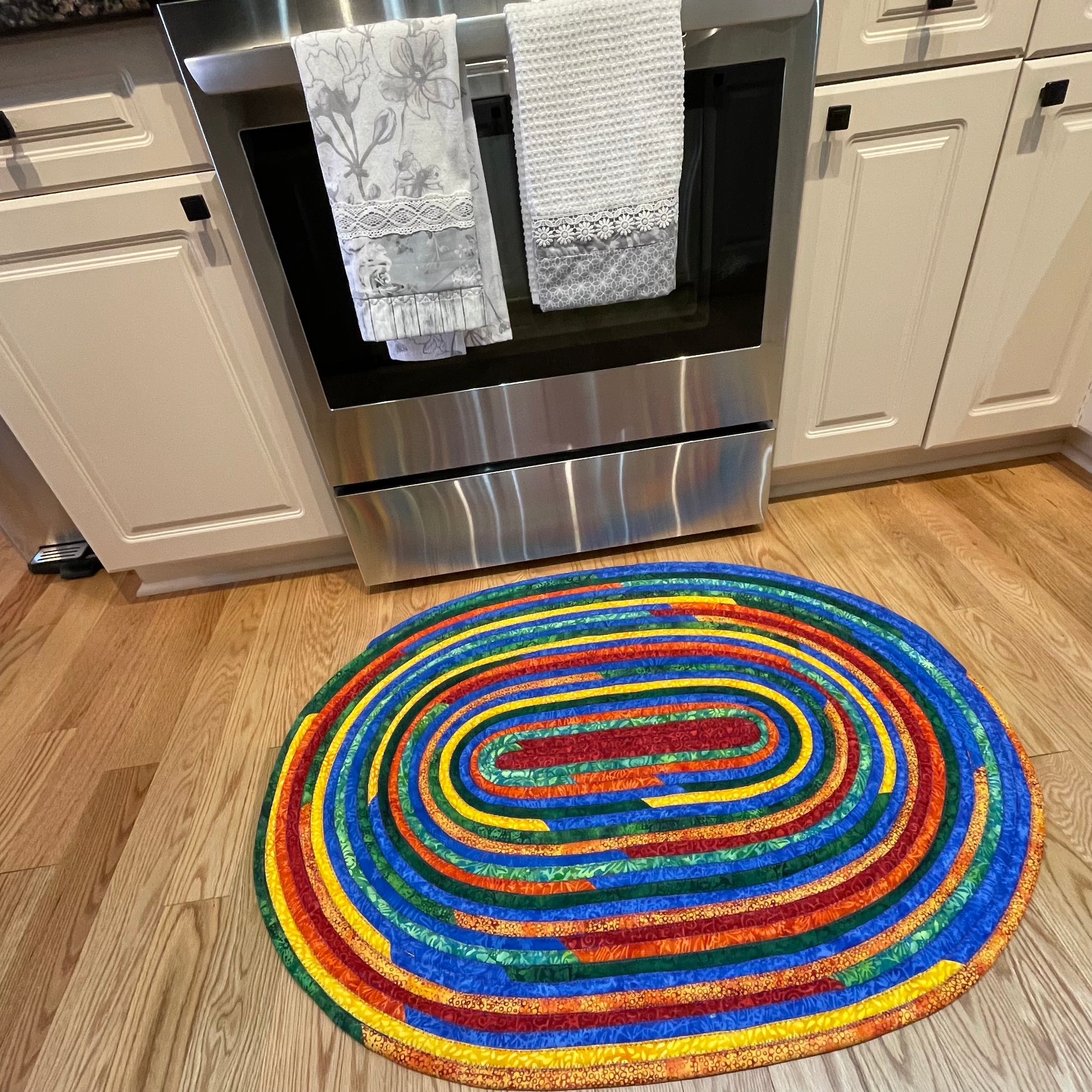 Batik JellyRoll Rug | Vibrant Batik Kitchen Accent Rugs | Luxury Bathmat - Home Stitchery Decor