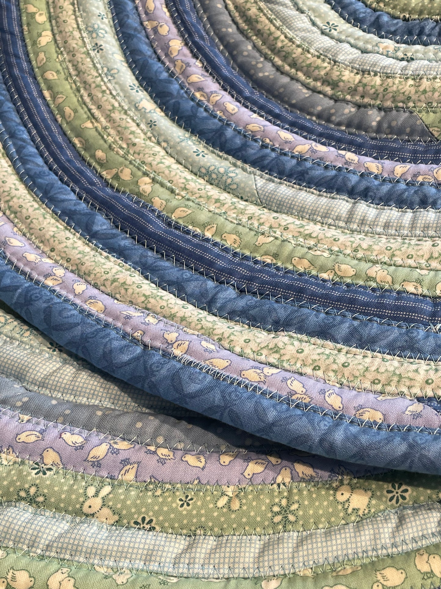 Blue and Green Handmade Washable Cotton Nursery Rug, Bedside Rug | Luxury Bathmat - Home Stitchery Decor