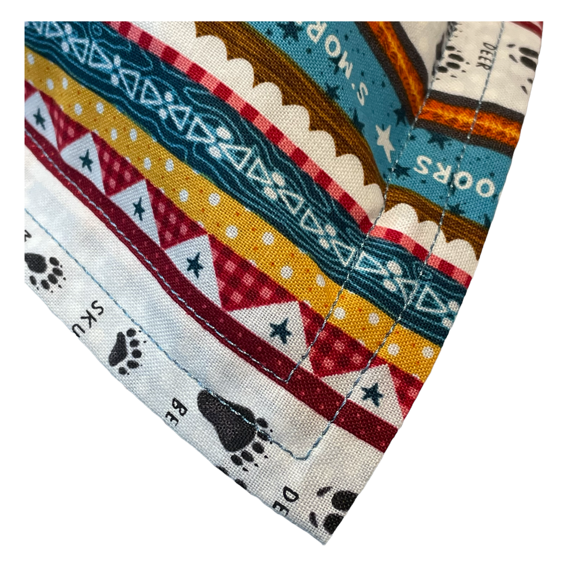 Camping Decorative Pillow for your RV, Camper Decor. Let's go camping with mix and match decor. Shop the collection and follow along on the Home Stitchery Decor YouTube Channel. Pillow in white, teal, red, yellow and black. Woodland tracks camping themed pillow.
