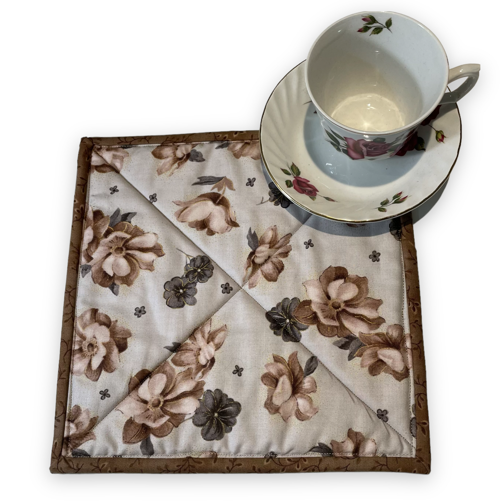 Brown Flower Pot Holder - Home Stitchery Decor
