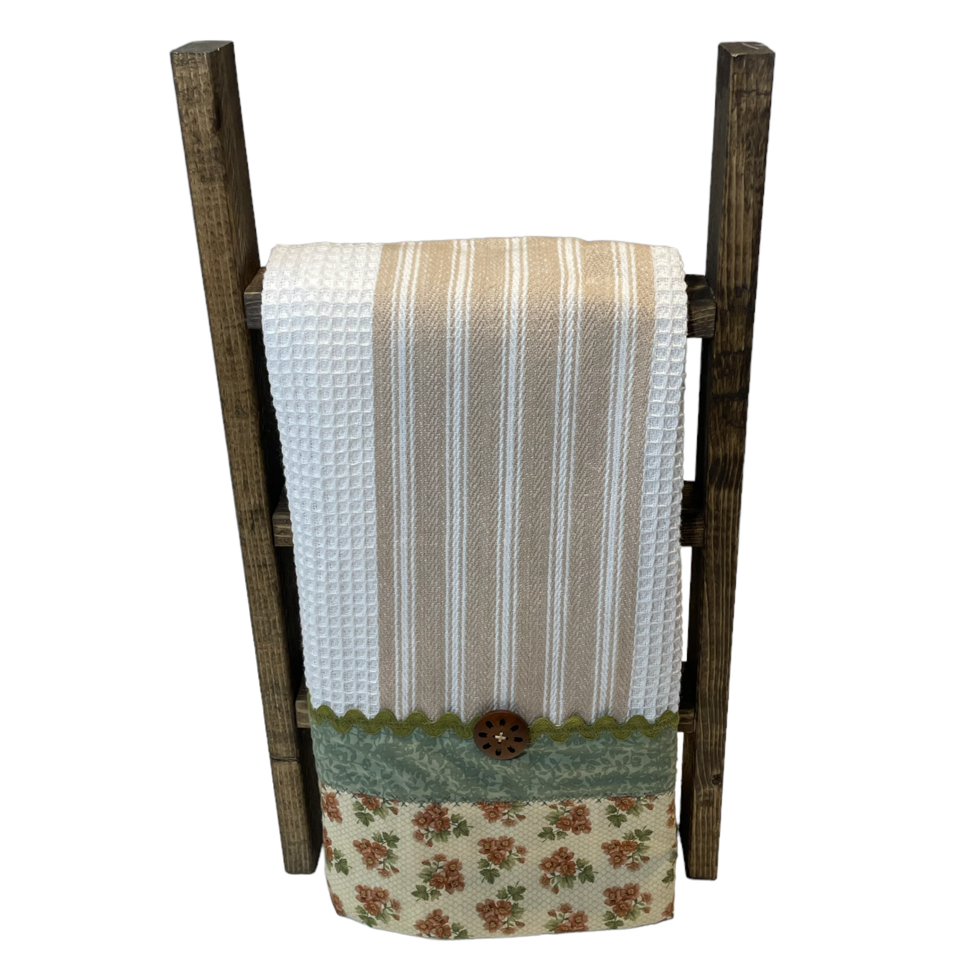 Orange and Grey Country Kitchen Dish Towel | Cute Handmade Modern Farmhouse Tea Towel - Home Stitchery Decor