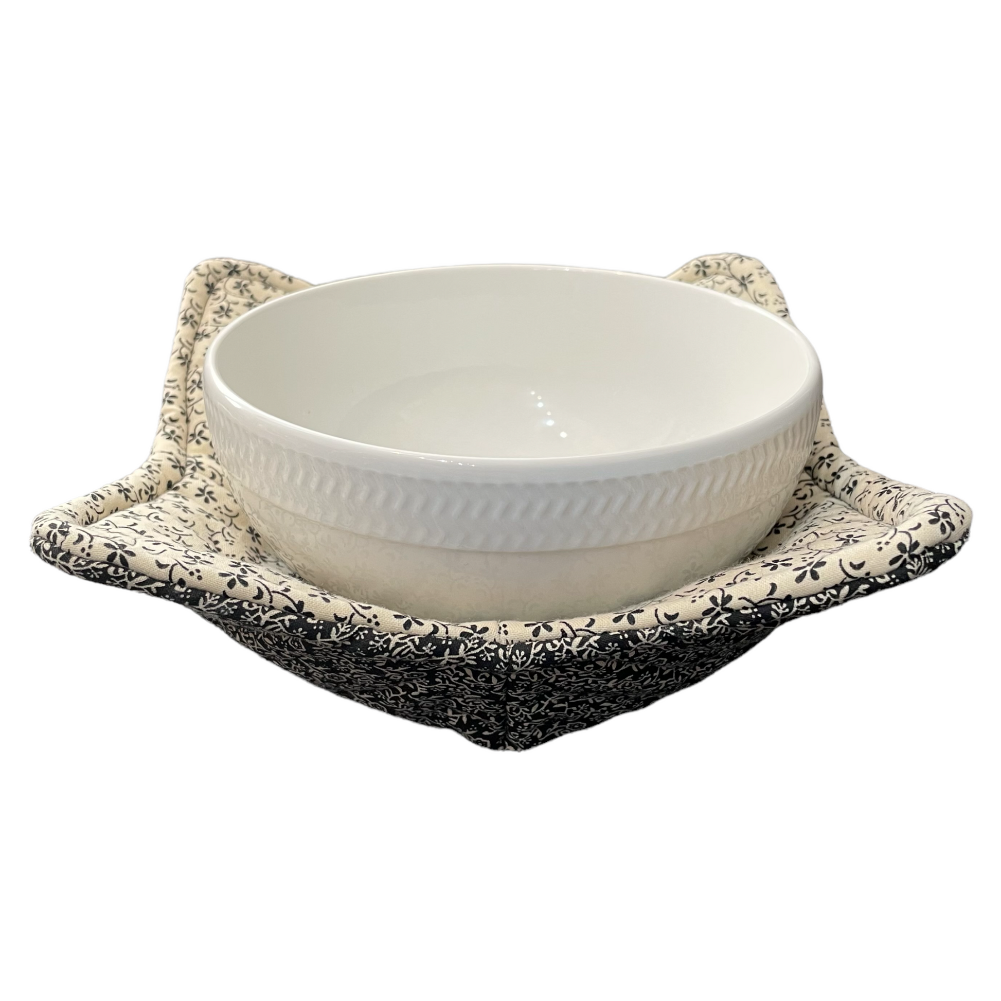Learn to sew a Microwave Soup Bowl Cozy with easy step by step instructions and video tutorial. Part of a collection of mix and match farmhouse decor. Shop the look and watch sewing tutorials on the Home Stitchery Decor YouTube Channel